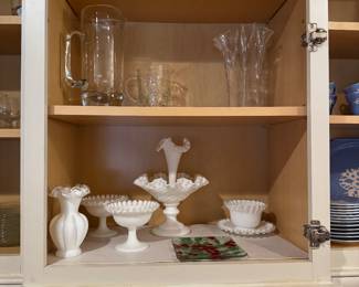 Milkglass epergne , and more 