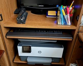 HP Printer, Computer Screen, Keyboard 