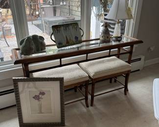 Console Table w/ benches 