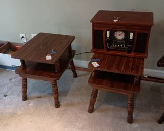 MCM end tables and 7 in 1 blue tooth entertainment center NEW!