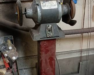 Bench grinder with floor stand