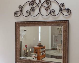 Nice beveled mirror and scroll decor