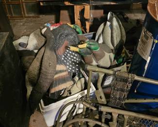 duck decoys, tree stand