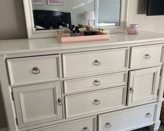 Triple dresser and mirror