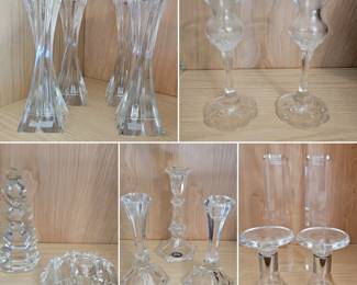Lead crystal candlesticks