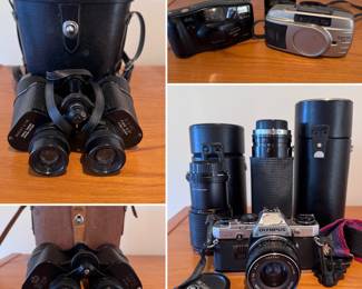 Vintage binoculars, cameras & lenses
