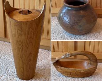 Great wood and ceramic pieces