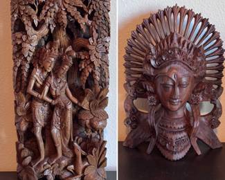 Bali intricate wood carvings