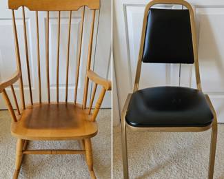 Vintage rocker ( comes with a cushion) & extra chair