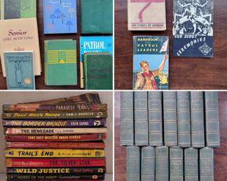 Girl Scouts - Boy Scouts - Westerns - Mark Twain vintage books