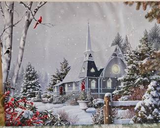 Wintery scene on canvas