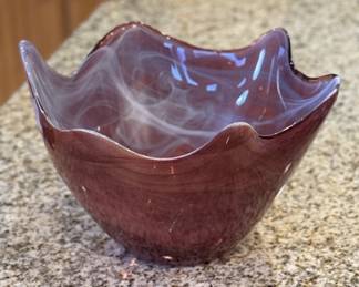 Large hand blown decorative bowl