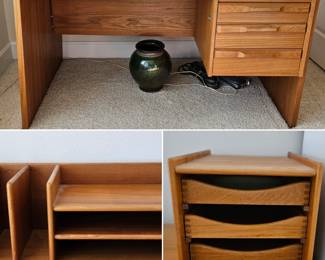 MCM Danish desk & desk top wood storage organizers 
