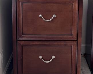 Pair of locking wood filing cabinets