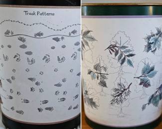 Vintage Pixie metal trash cans