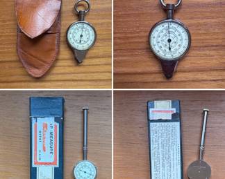 Vintage opisometer map measuring tools