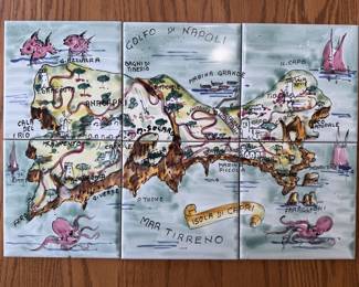 Map of Capri made of six tiles