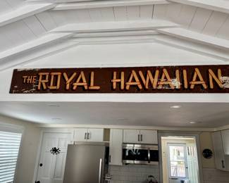 Vintage Authentic "The Royal Hawaiian" Wall Sign