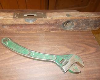 Old wrench and level