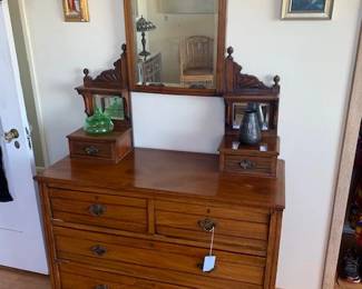 Great antique dresser and mirror set