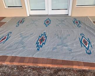 Enormous Ortega's weaving for use as a rug or large blanket - double woven, great condition