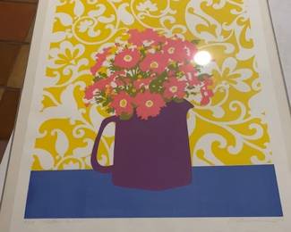 David Hickman (Texas 1937 - 2010) untitled 'Purple Pitcher' serigraph print, 47/59