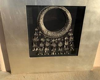 Vintage Miao (Guizhou Province, China) tribal necklace, framed, #2