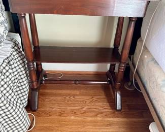 Mahogany Side Table with 2 Shelves