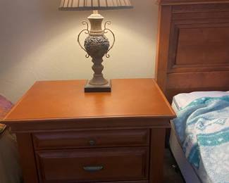 Super Sized And Nice Nightstand And Lamp