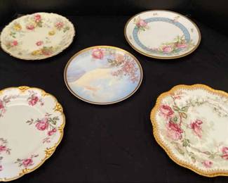 Five Differing Limoges Plates And Four Small Ones