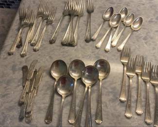 Lovely W Monogrammed Sterling Silverware 