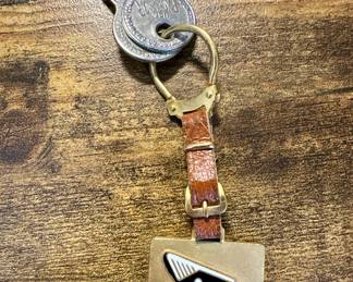 Vtg. Excelsior Accordiana Excelsiola Leather Keychain!
