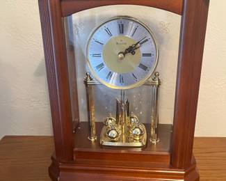 Bulova Tabletop Hardwood Mantel Clock!
