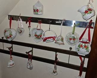 Vtg Nancy Dribble Hand Painted Porcelain Ornaments! 
