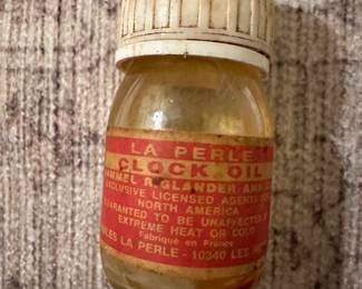Vtg. La Perle Bottle of Clock Oil Made in France