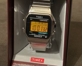 Timex Indiglo Watch 78587 Stainless Steel Expansion Band NIB
