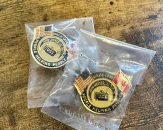 Pair of Vtg. UTC United Commercial Travelers Since 1888 People Helping People Lapel Pin 