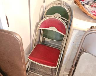 Vtg MCM Durham Red/Green Card Table Chairs!
