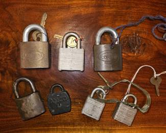 Vtg Padlocks Lot Corbin, Bostwick Braun, & Master Lock &  Antique Amco Lock!
