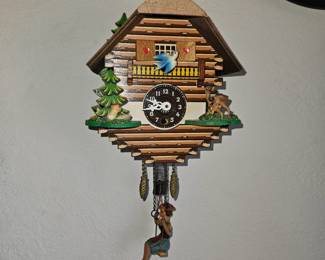 Joh Kienzlier German Chalet Cuckoo Clock W/Girl On Swing!
