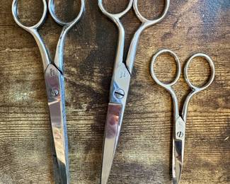 Vtg. Wiss 766, 763½, 716 Sewing Embroidery Craft Shears Scissors USA - Set of 3!