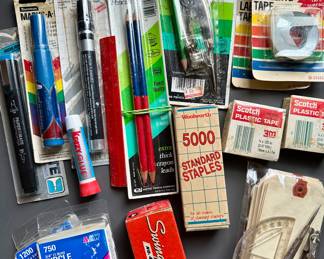 Assortment of Vintage Office Supplies
