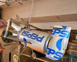 Vtg Pepsi Can Propeller Plane Hand Crafted!
