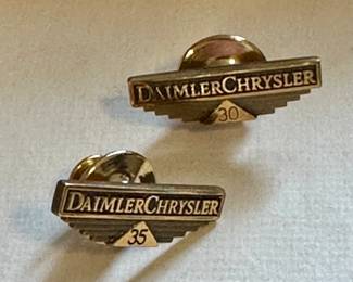 Vtg. 1/10 10k Gold Filled Daimler Chrystler 30 & 35 Year Loyal Service Pins!