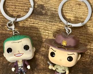 Funko Pop! Keychains - The Walking Dead: Rick Grimes & Suicide Squad: The Joker