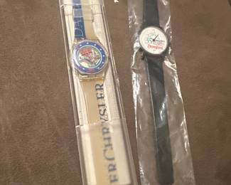 Vtg. 1992 Swatch Quartz Watch Swiss Made “Daimlerchrysler” New w/Box & Papers  & 35 Years Disneyland Wrist Watch Ref R ME055