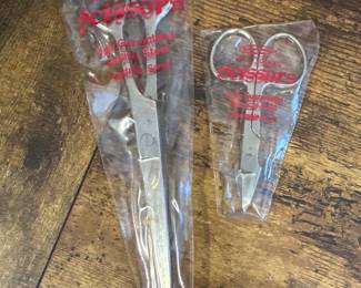 Vtg. Sammann No. 8 Barber Scissors & No. 6 Toenail Scissors Curved Blade Made in Italy 