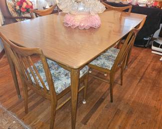  MCM Keller Formica Top Table w/1 Leaf & 4 Chairs!