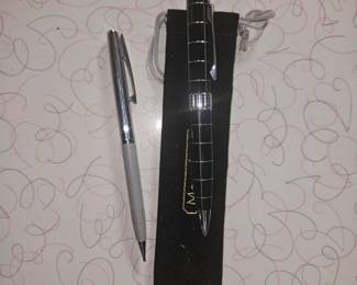 Montefiore Twist BallPoint Pen Blk/Silver & Sheaffer USA Silver/Gray Pen!
