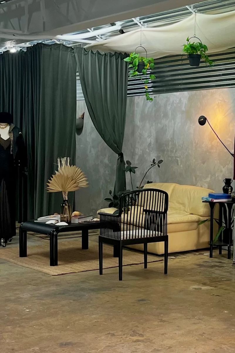 Gae Aulenti coffee table, Stendig Andover arm chairs, Cassina leather love sear